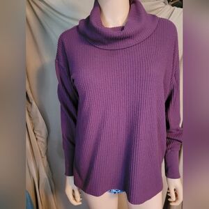 Medium Womens Longsleeve Pullover Top.by loft (Purple/turtleneck)